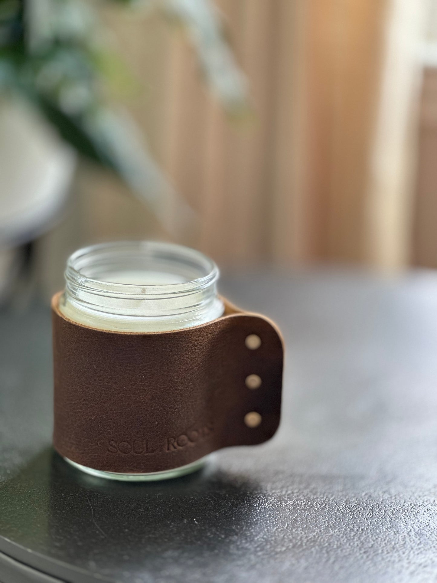 Leather Candle Sleeve