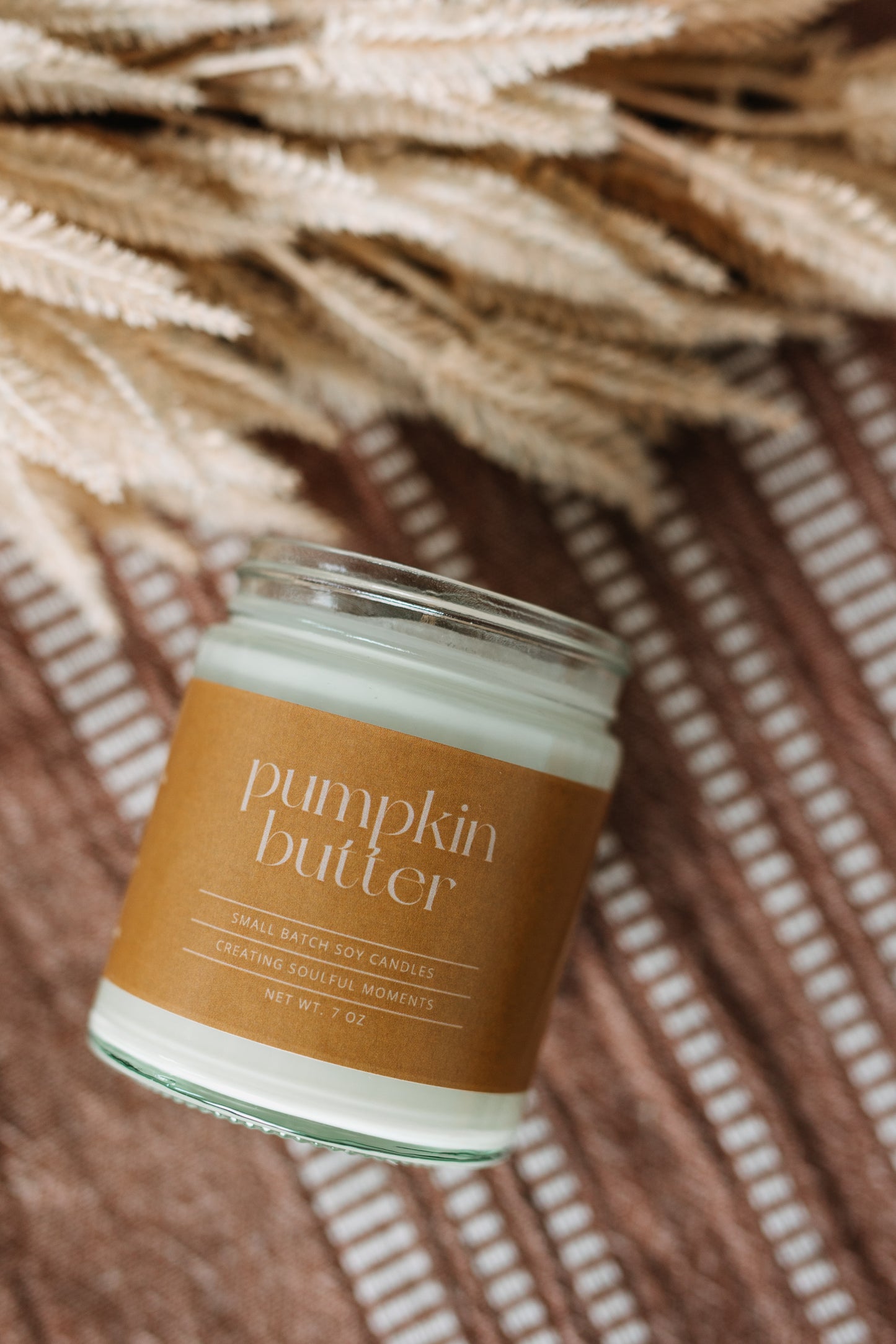 Pumpkin Butter luxury soy candle with pumpkin, clove, butter, and brown sugar