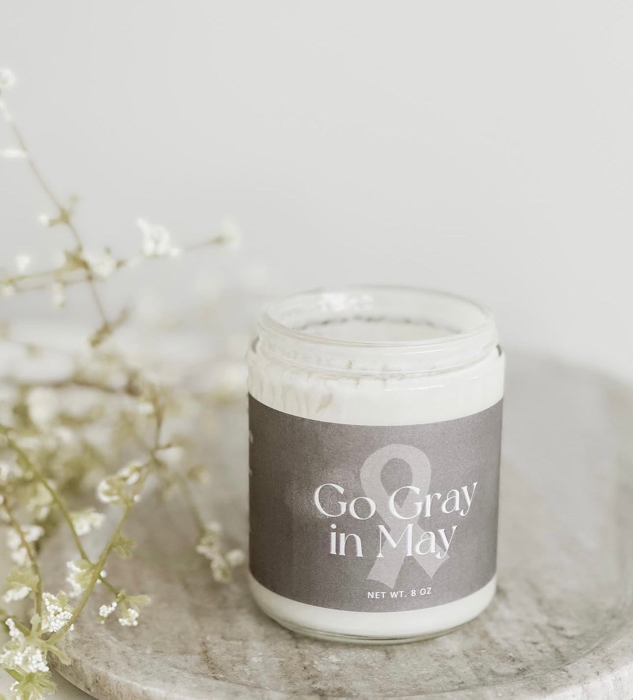 Go Gray in May Fundraiser Candle